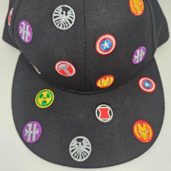 Iron Man 3 Hat Marvel One Size Acrylic Wool Blend Black Embroidered Patch CAP - Picture 2 of 5